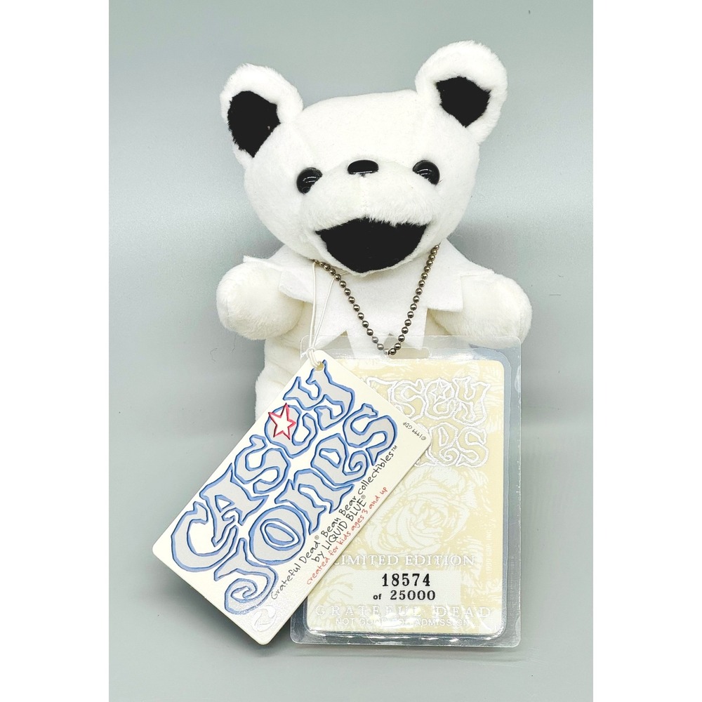 Liquid‎ Blue Grateful Dead Casey Jones Bear White Limited Edition Plush 7 inch